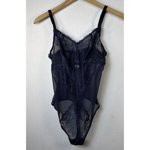 Wacoal Women's large style 836369 Floral Lace Thong Bodysuit Black negligee